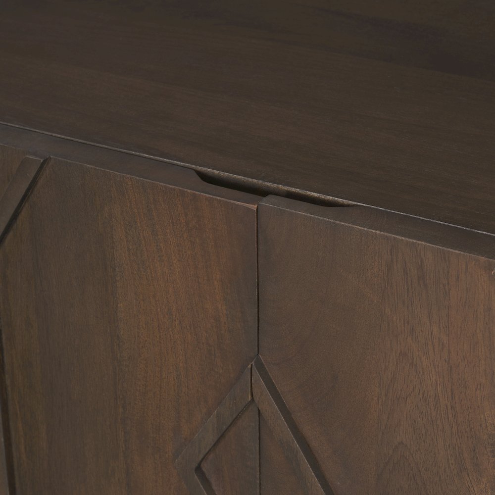 Heera Dark Brown Diamond Motif w/ Shelf Sideboard. Picture 7