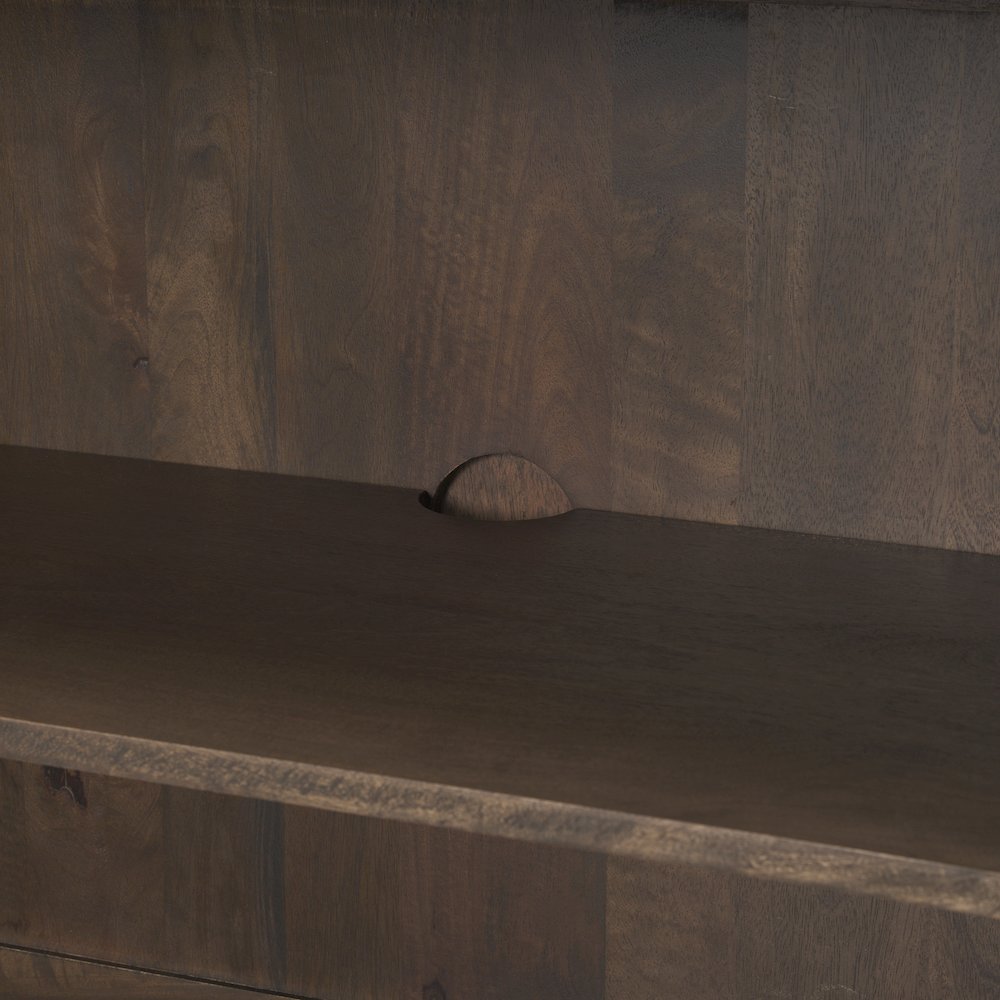 Heera Dark Brown Diamond Motif w/ Shelf Sideboard. Picture 9