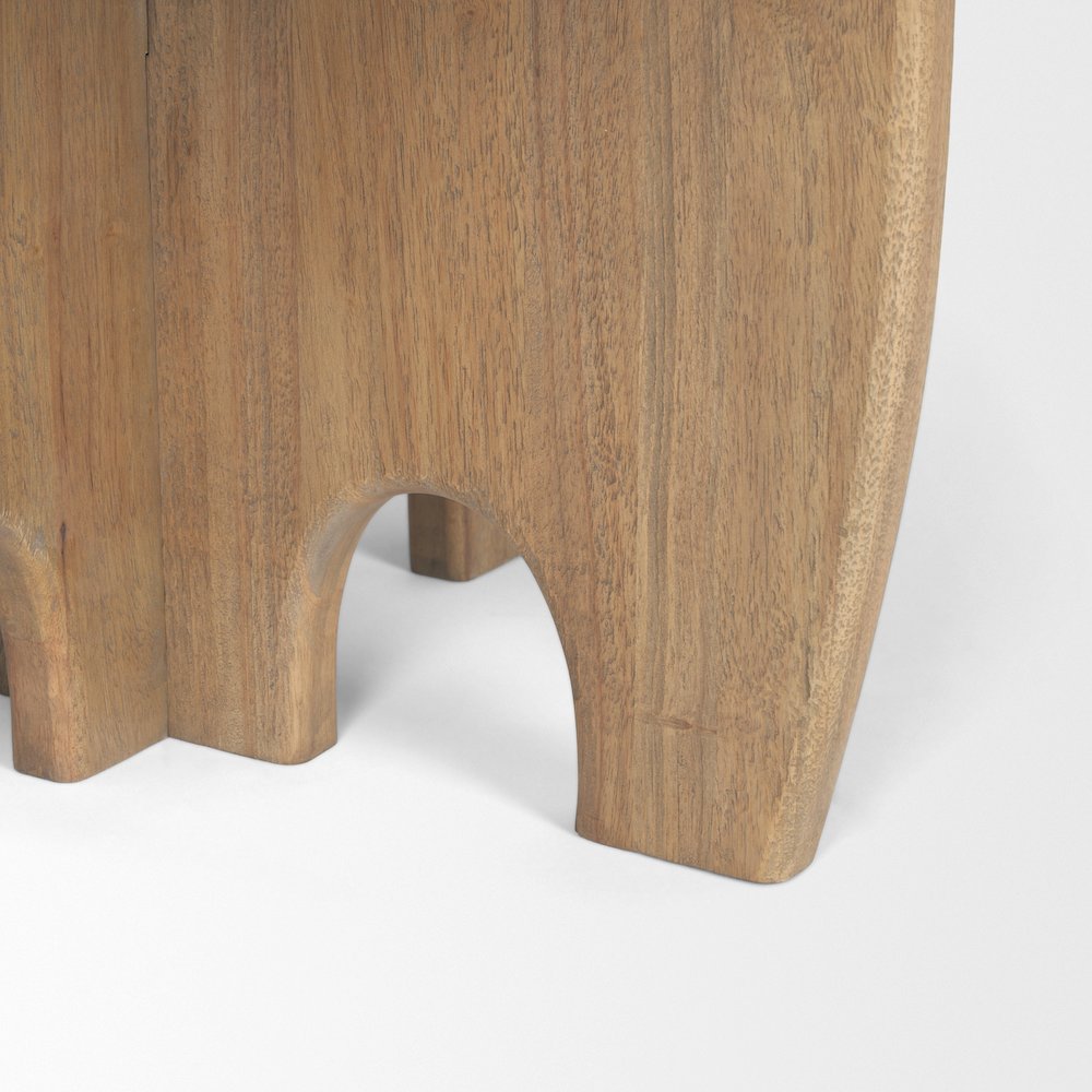 SonomBrown Solid Rubber Wood Round Oak Tabletop Dining Table. Picture 10