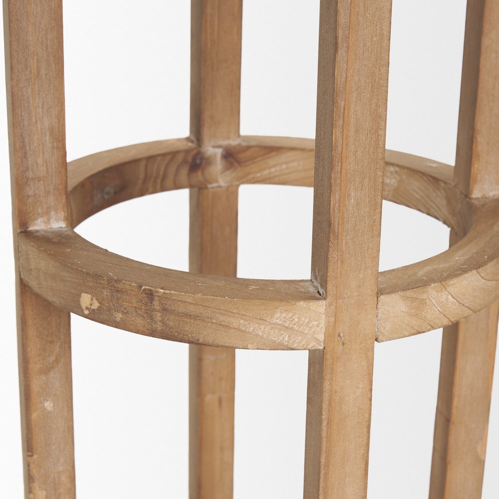 Andy I Large Natural Wood Cylindrical Lantern. Picture 6