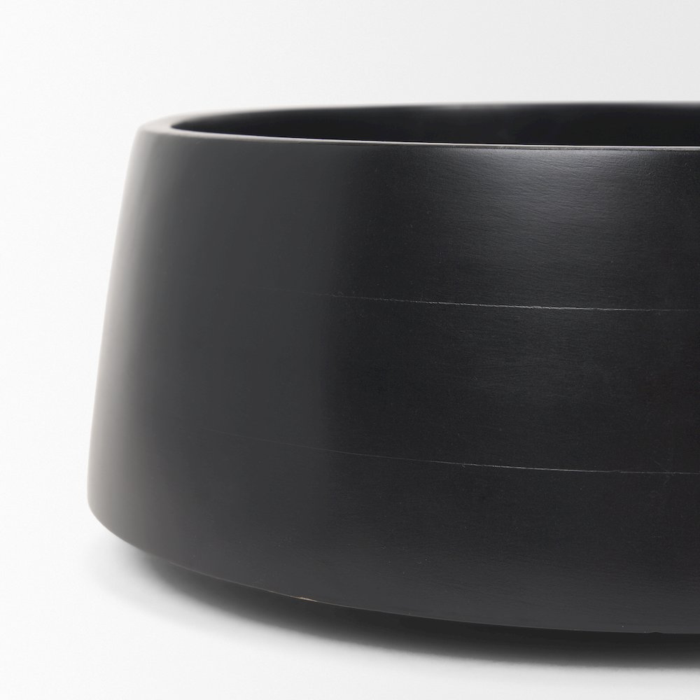 Black Solid Wood Decorative Bowl. Picture 5