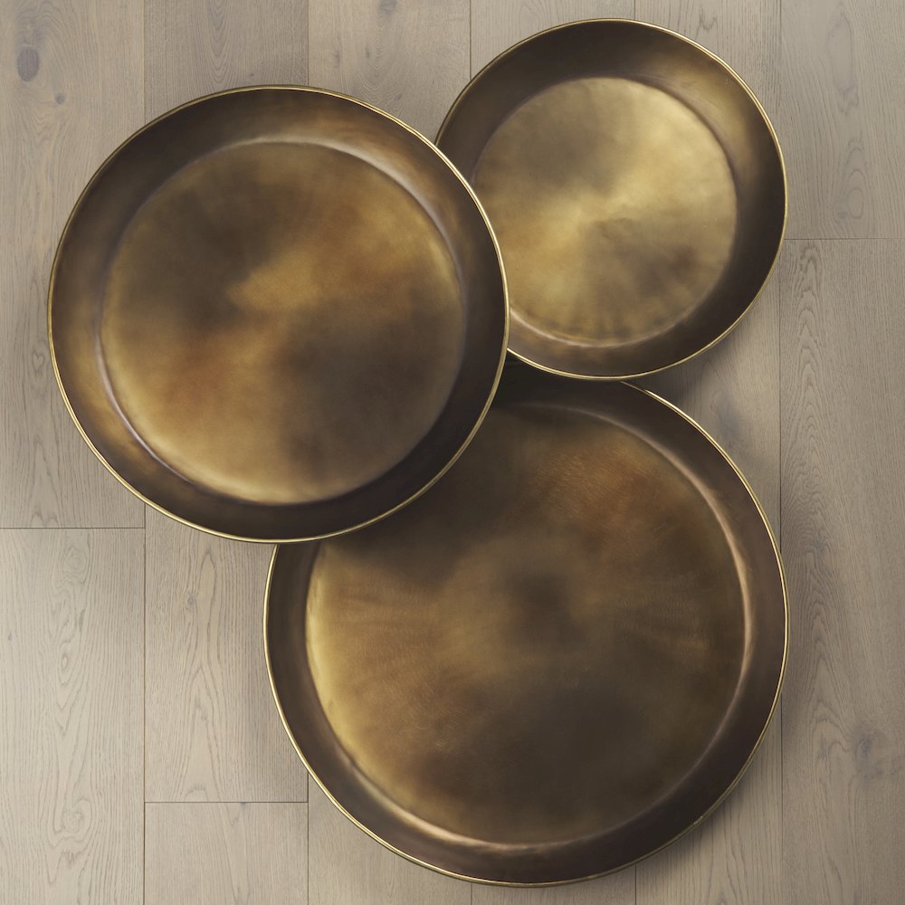 Eagan 20.0L x 20.0W x 1.8H Brass Aluminium Tray Medium. Picture 9