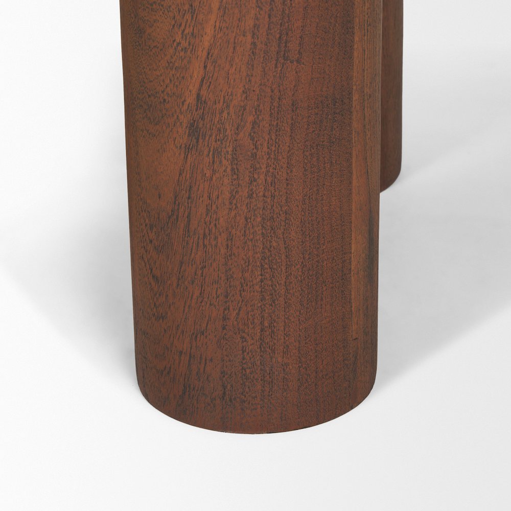 Pedestal Medium Dark Brown Acacia Wood Foyer Table. Picture 7