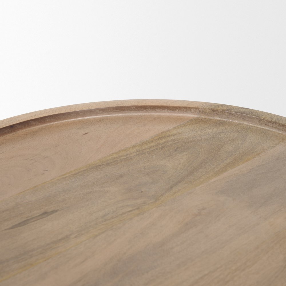 Light Brown Wood Tapered Drum Accent Table. Picture 3