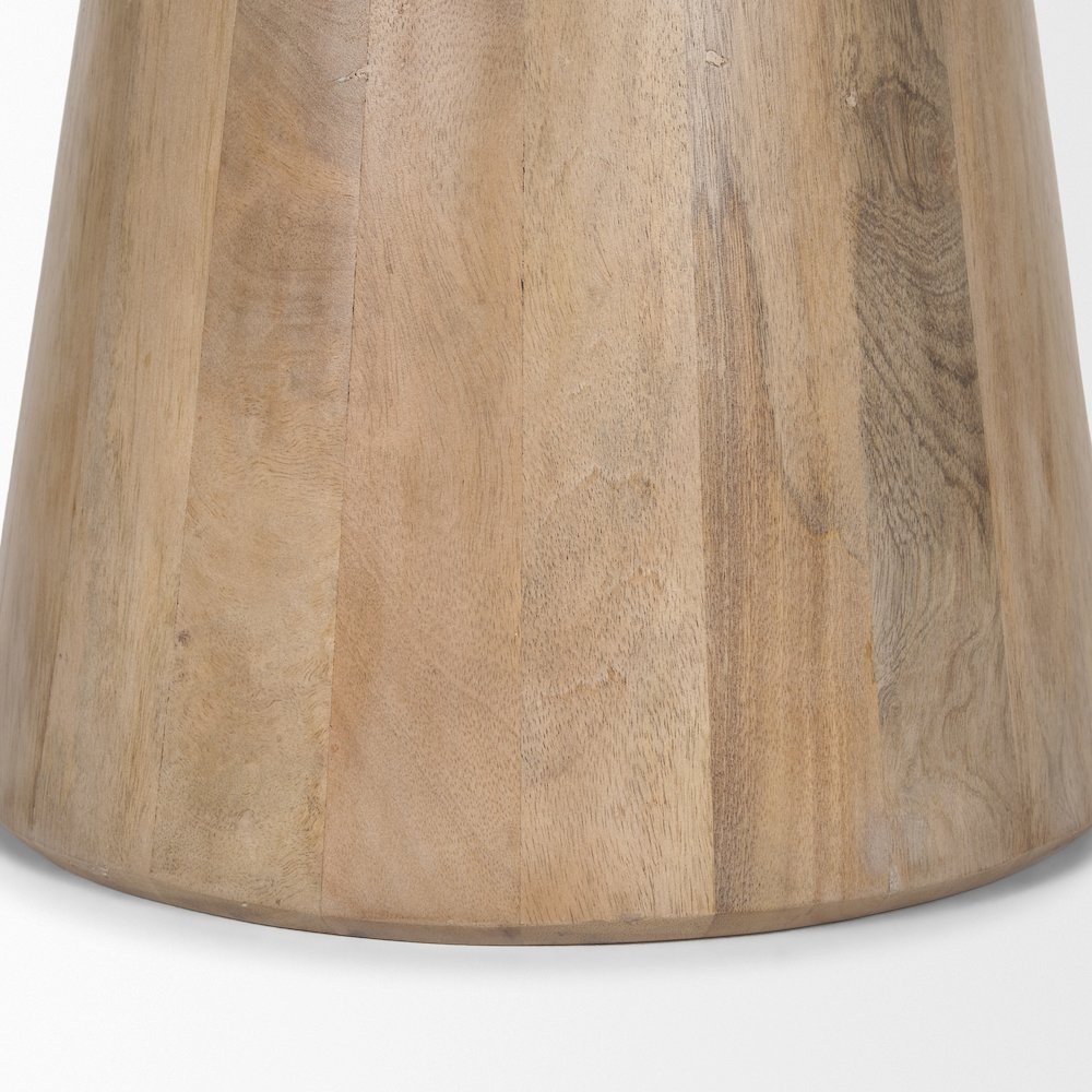 Light Brown Wood Tapered Drum Accent Table. Picture 5