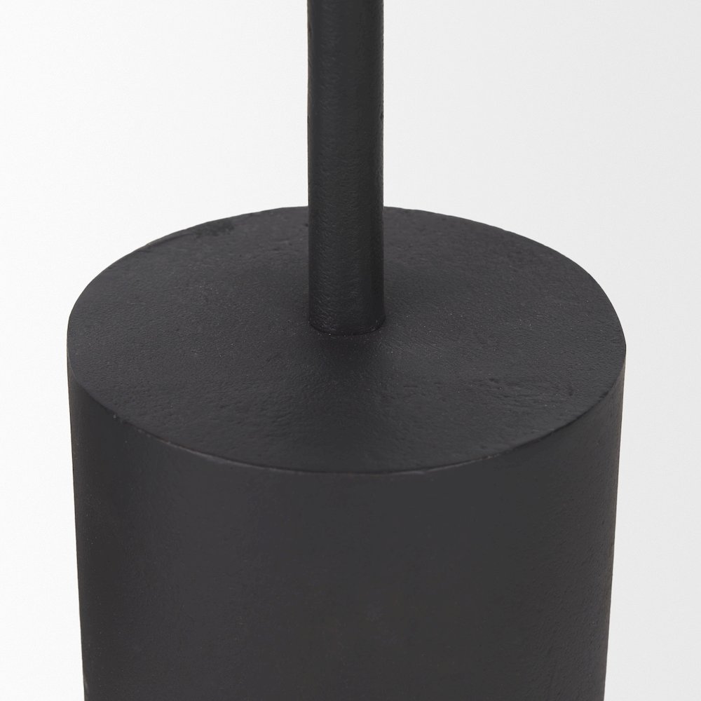 Petria Matte Black Textured Metal Taper Candle Holders. Picture 4