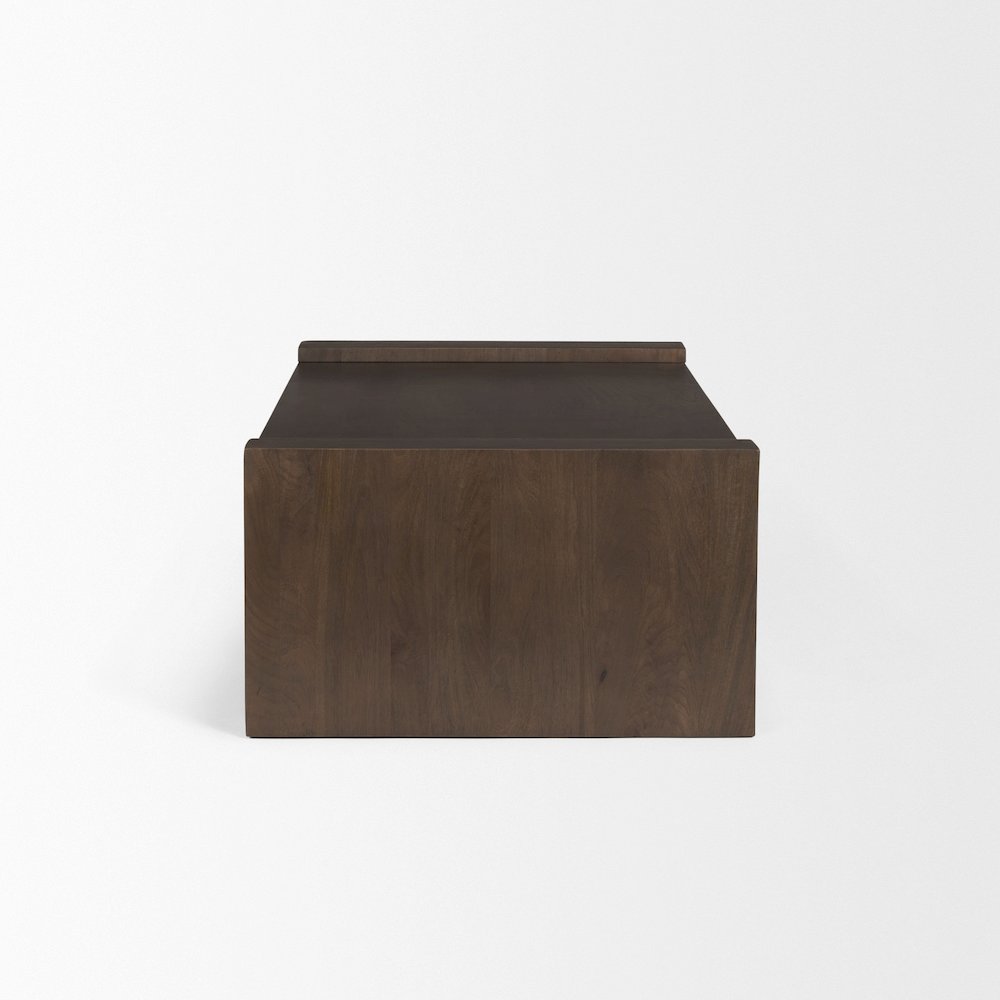 Dark Brown Wooden Rectangular Coffee Table. Picture 2