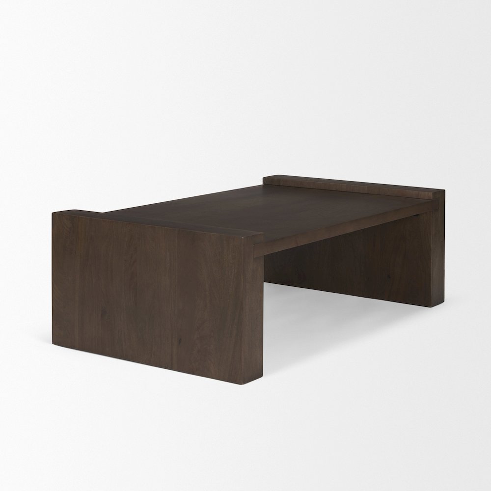 Dark Brown Wooden Rectangular Coffee Table. Picture 3