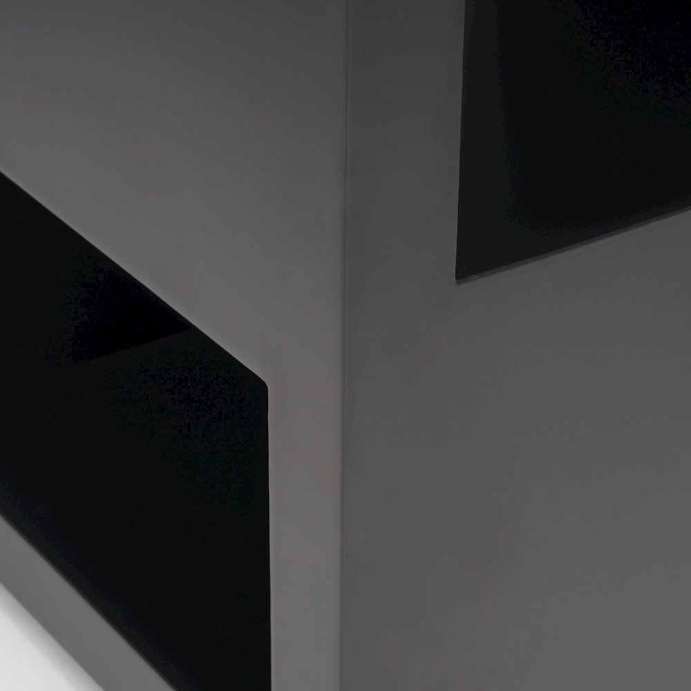 Matte Black Metal Open Shelves Side Table. Picture 6