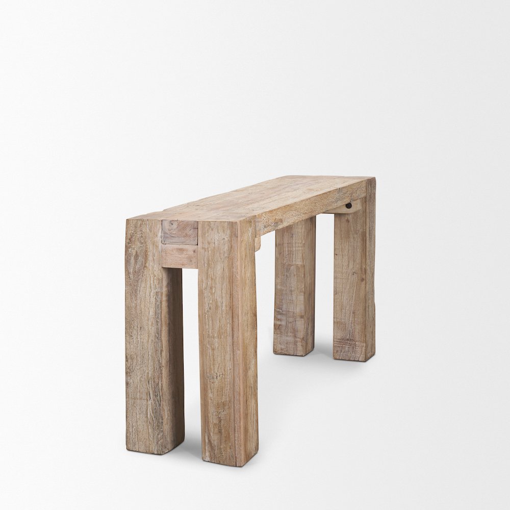 Whitewash Reclaimed Wood Console Table. Picture 3