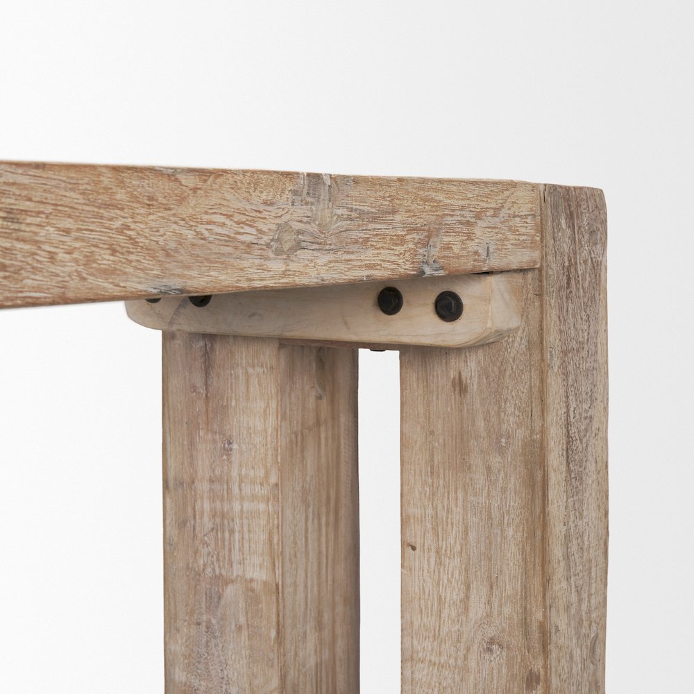 Whitewash Reclaimed Wood Console Table. Picture 5
