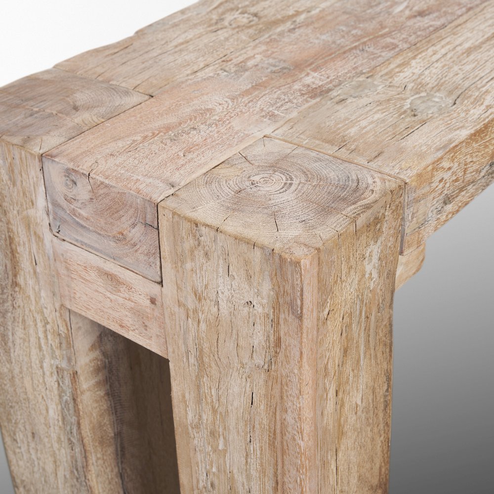 Whitewash Reclaimed Wood Console Table. Picture 6