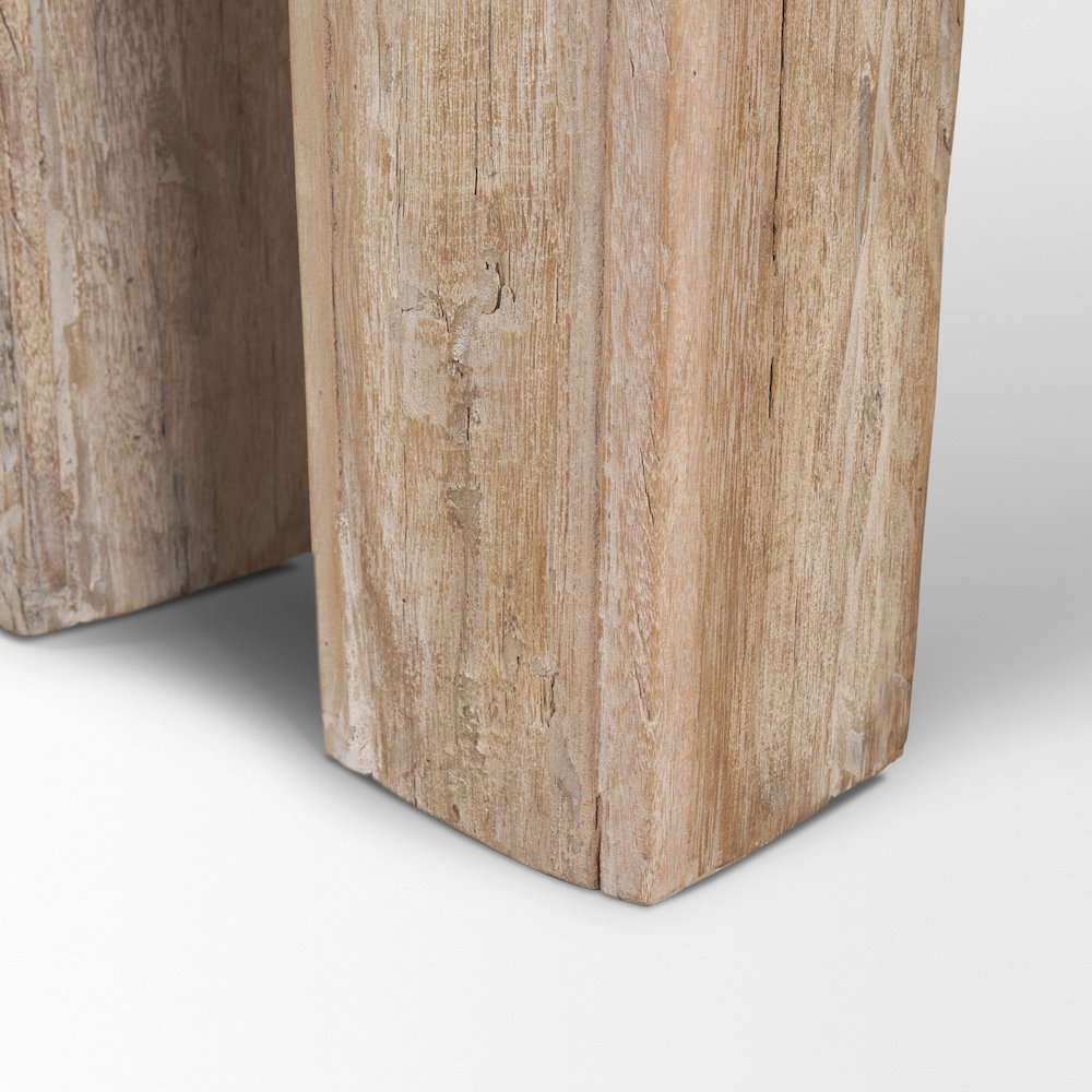 Whitewash Reclaimed Wood Console Table. Picture 7