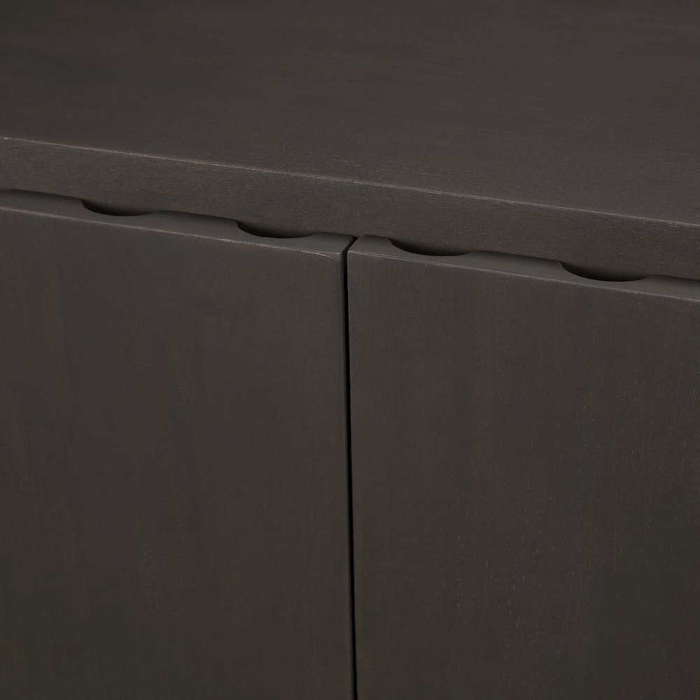Dark Brown Wood Arched Design Accent Cabinet. Picture 8