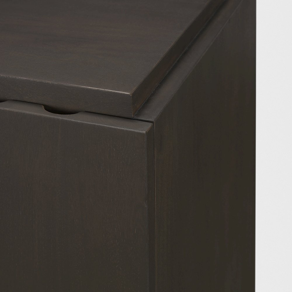 Dark Brown Wood Arched Design Accent Cabinet. Picture 7
