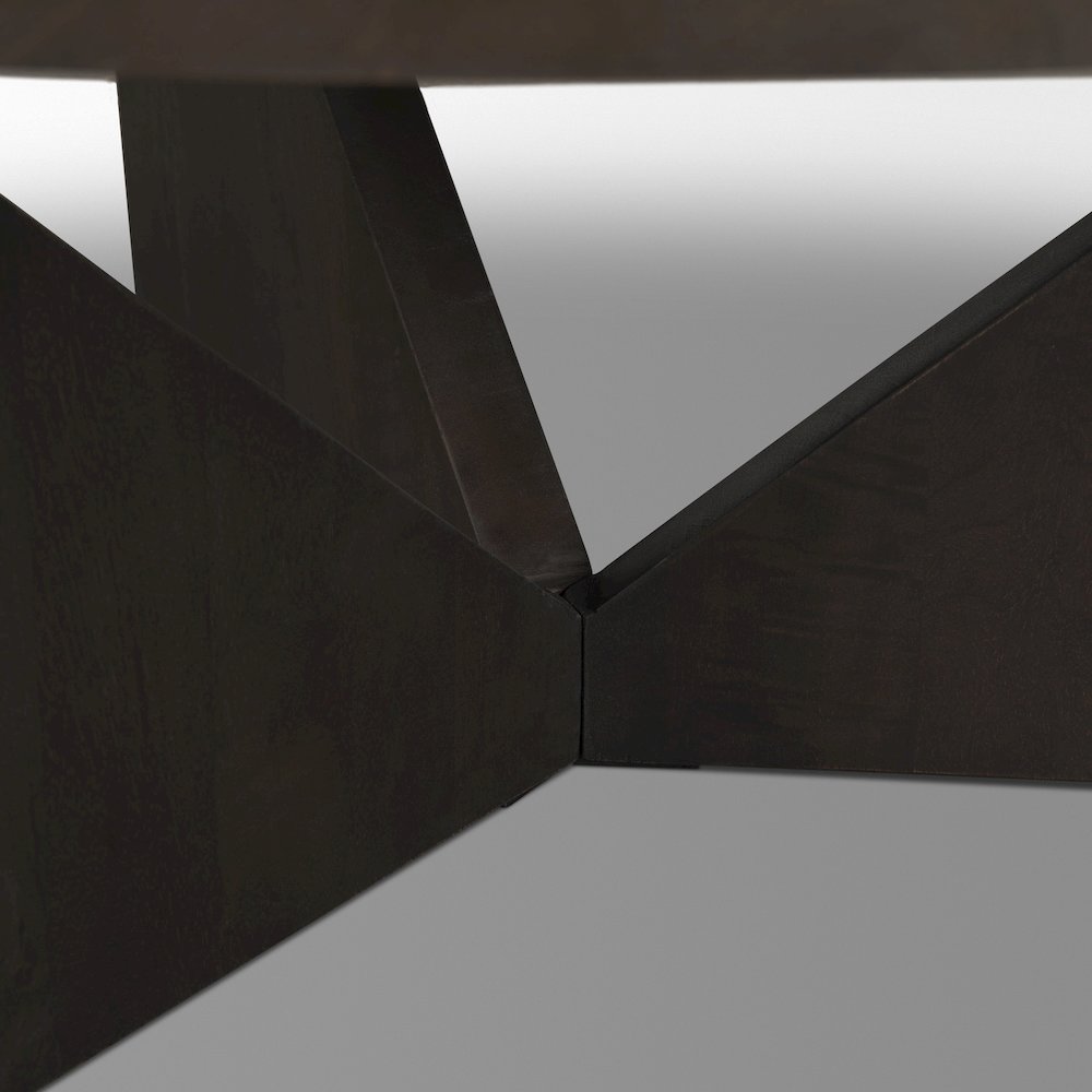 Brown Wood Triangle Legs Coffee Table. Picture 6