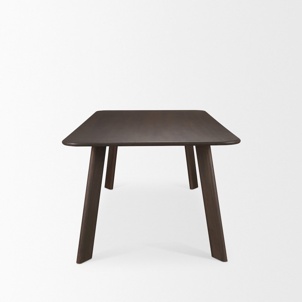 Welborn 84" Dark Brown Wood Rectangular Dining Table. Picture 2