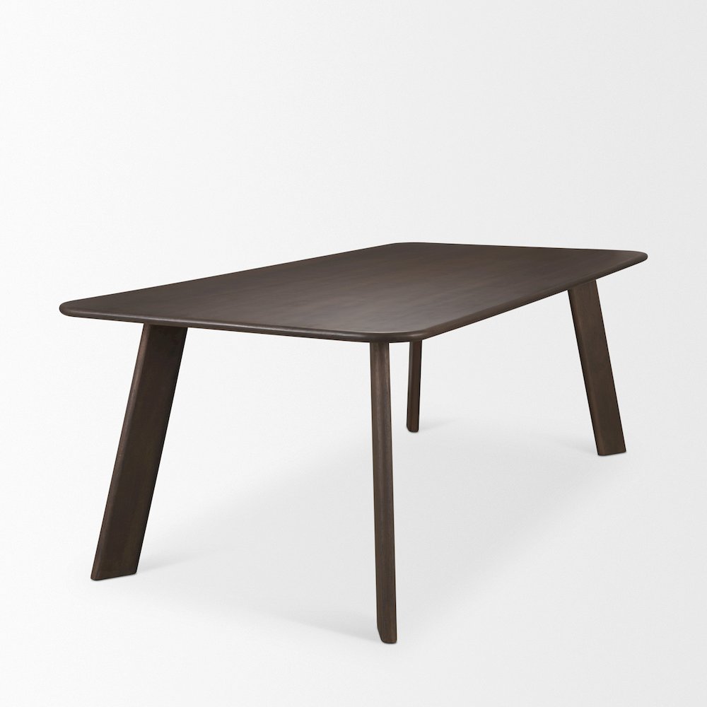 Welborn 84" Dark Brown Wood Rectangular Dining Table. Picture 3