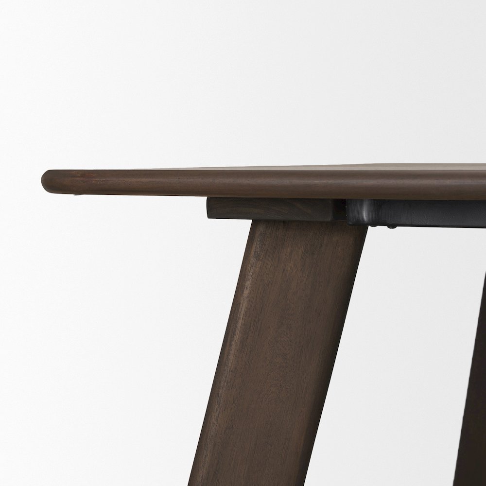 Welborn 84" Dark Brown Wood Rectangular Dining Table. Picture 6