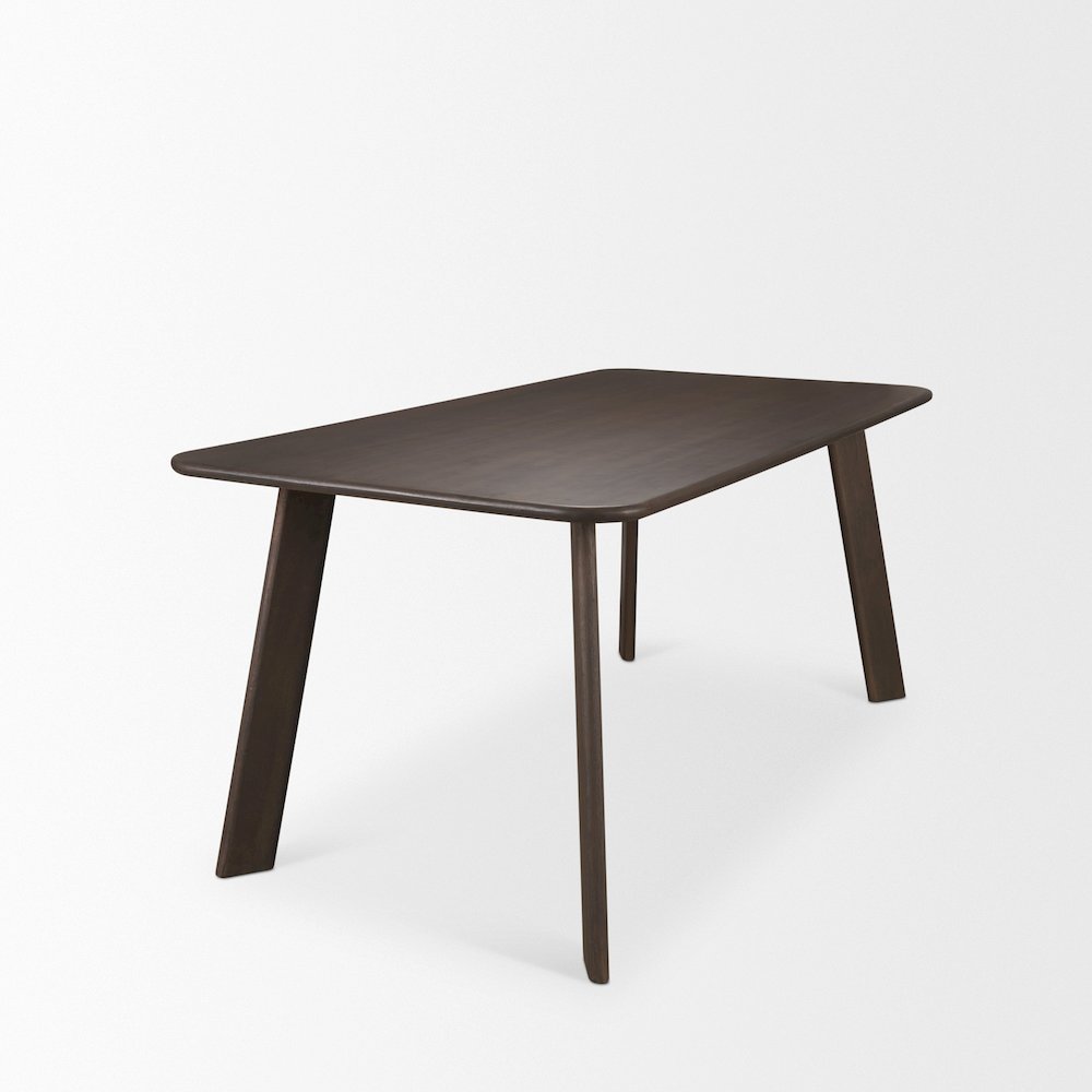 Welborn 72" Dark Brown Wood Rectangular Dining Table. Picture 3