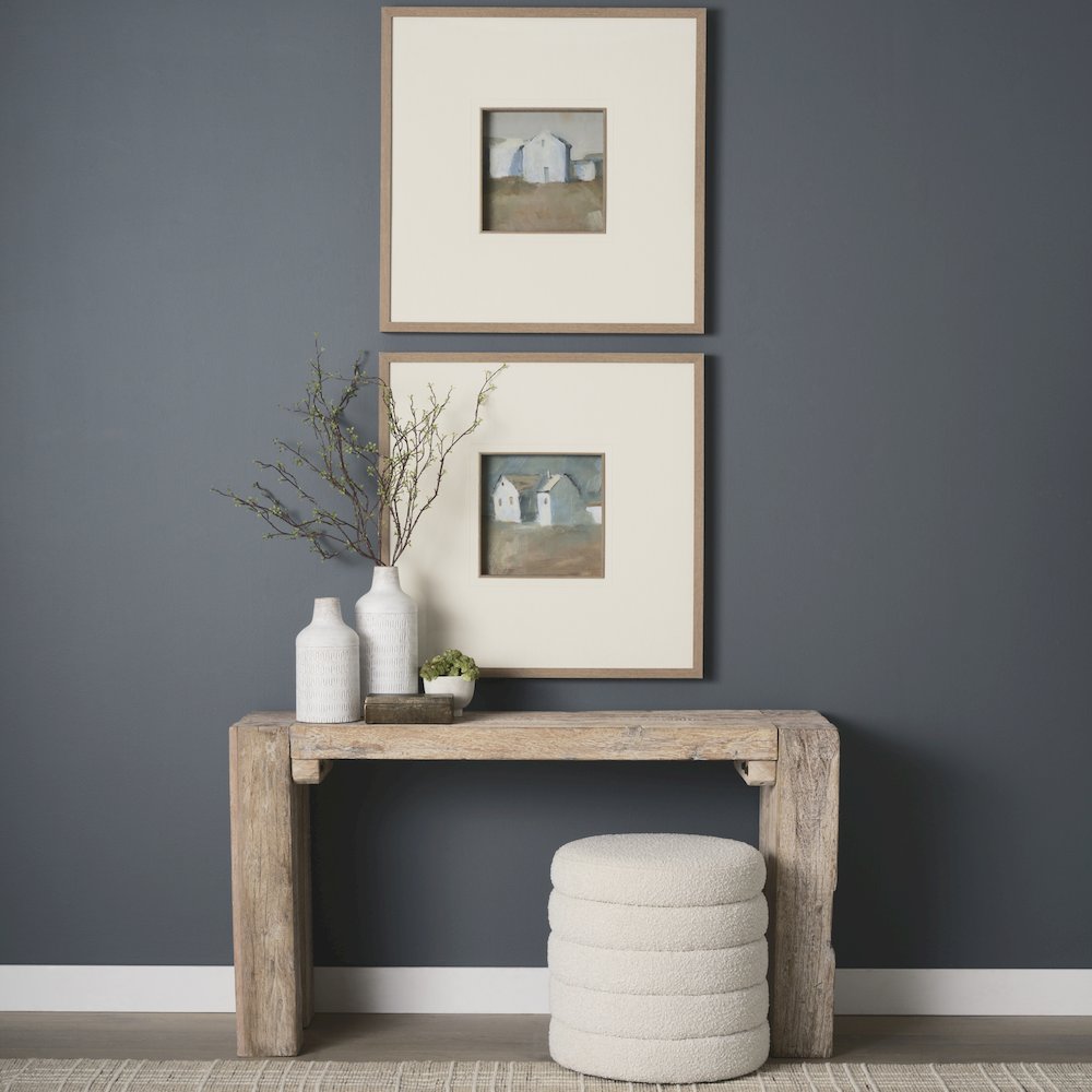 Whitewash Reclaimed Wood Console Table. Picture 8