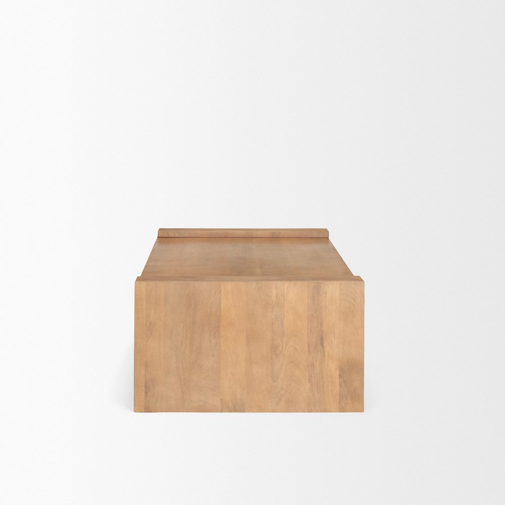 Light Brown Wood Rectangular Coffee Table. Picture 2