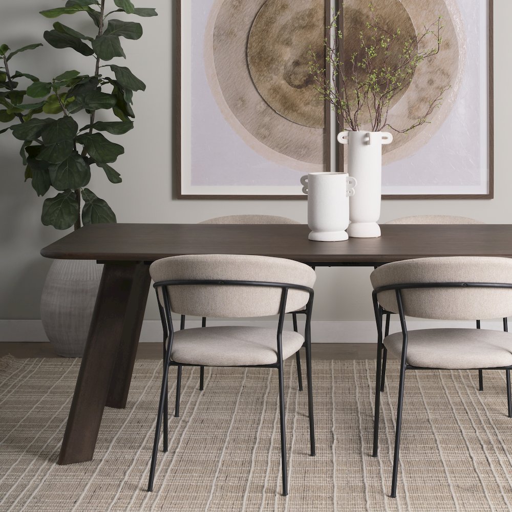 Welborn 84" Dark Brown Wood Rectangular Dining Table. Picture 8