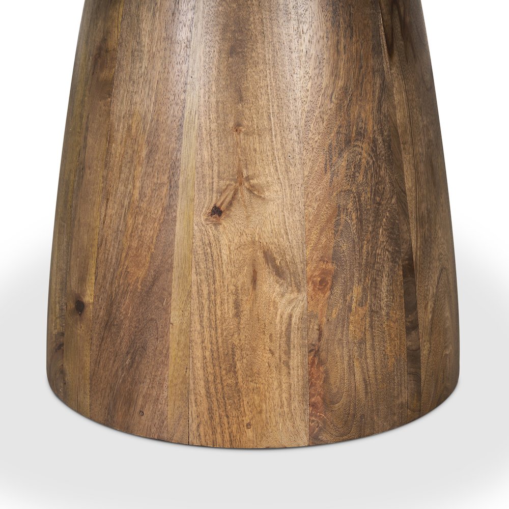 54" Round Medium Brown Pink Marble Pedestal Dining Table. Picture 5