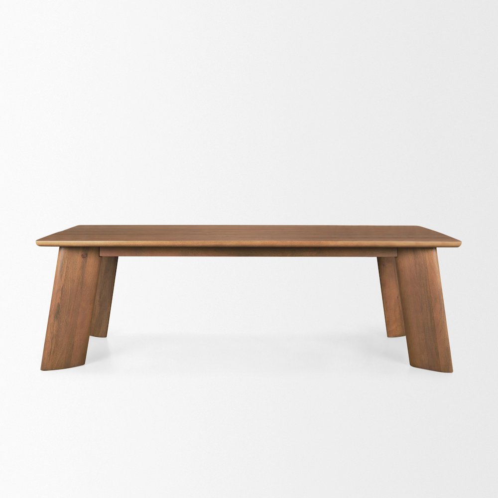 Jonan Brown Solid Mango Wood Rectangular Dining Table. Picture 1