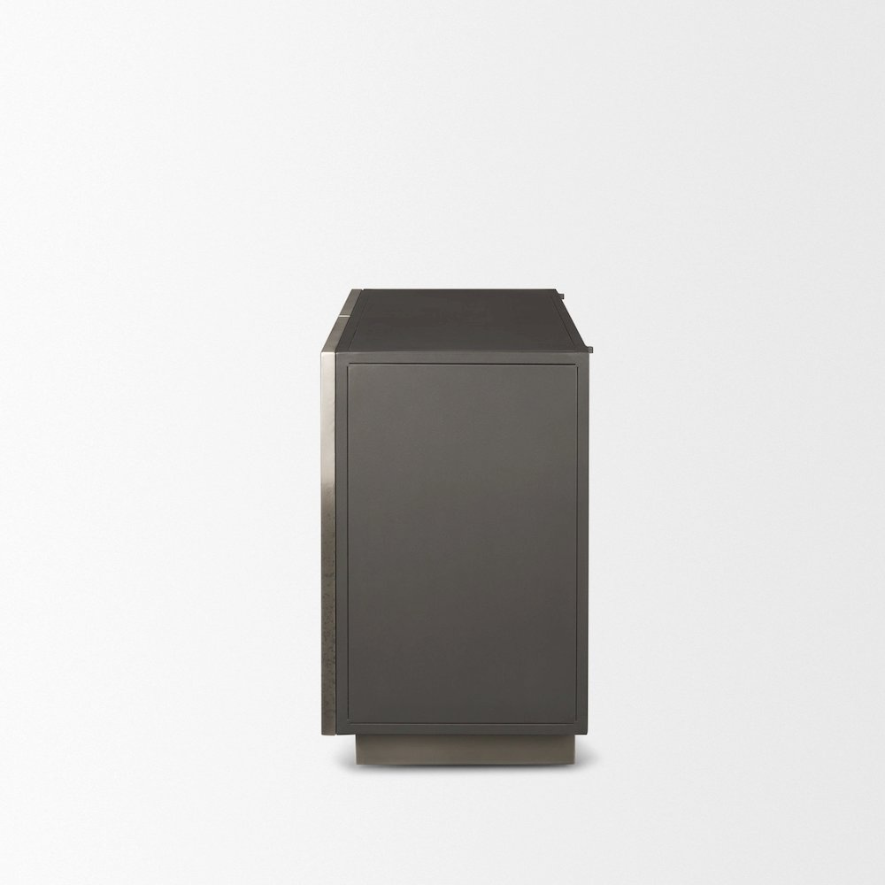 Acid Washed Iron Metal Accent Cabinet. Picture 3