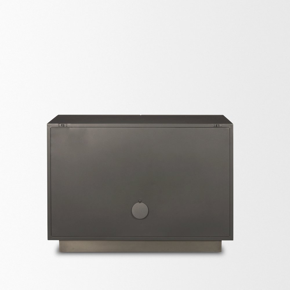 Acid Washed Iron Metal Accent Cabinet. Picture 2