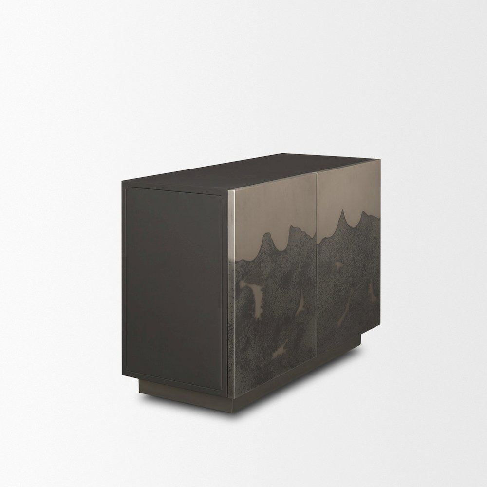 Acid Washed Iron Metal Accent Cabinet. Picture 4