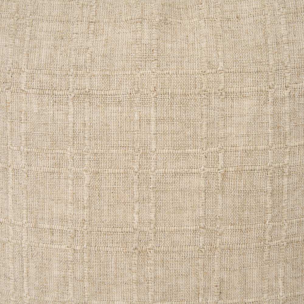 Beige Checker Textured Cotton-Linen Decorative Square Pillow Cover. Picture 5
