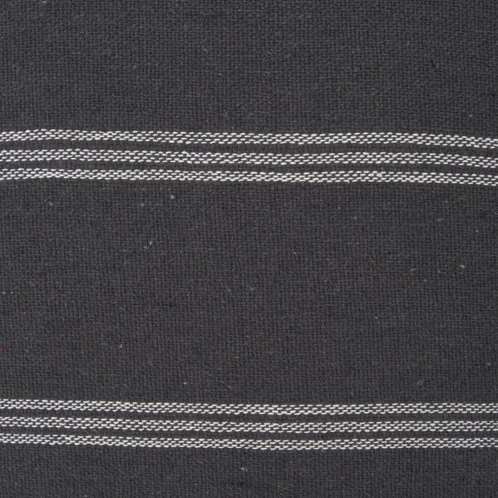 Gray And White Striped Cotton Decorative Lumbar Pillow Cover. Picture 5