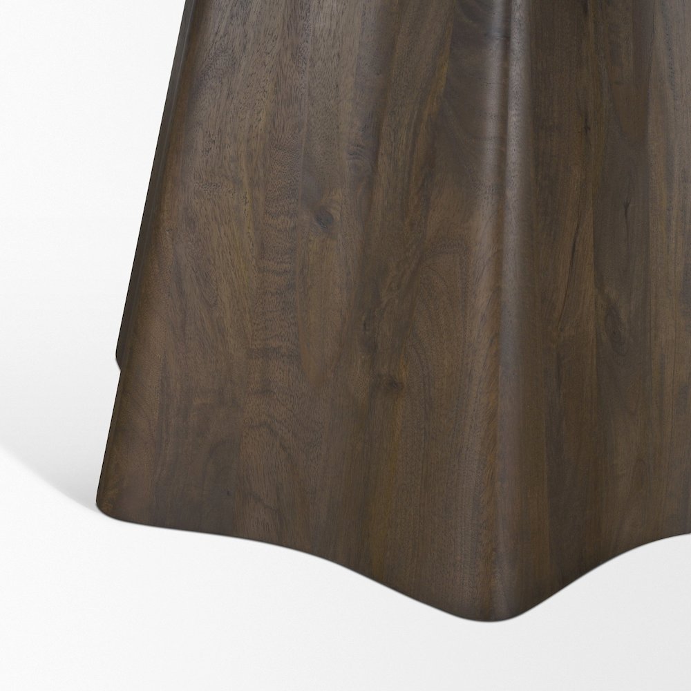 Jovan60" Solid Dark Brown Mango Wood Round Dining Table. Picture 7