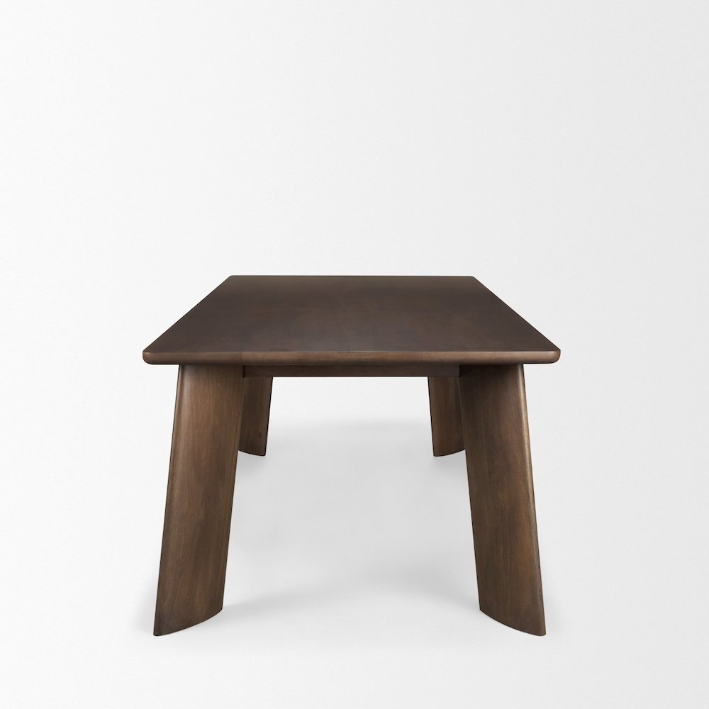 Jonan Solid Dark Brown Mango Wood Rectangular Dining Table. Picture 1