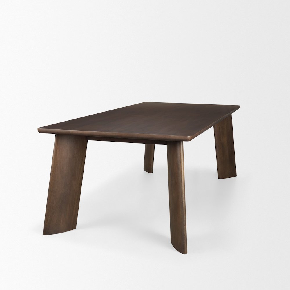 Jonan Solid Dark Brown Mango Wood Rectangular Dining Table. Picture 2
