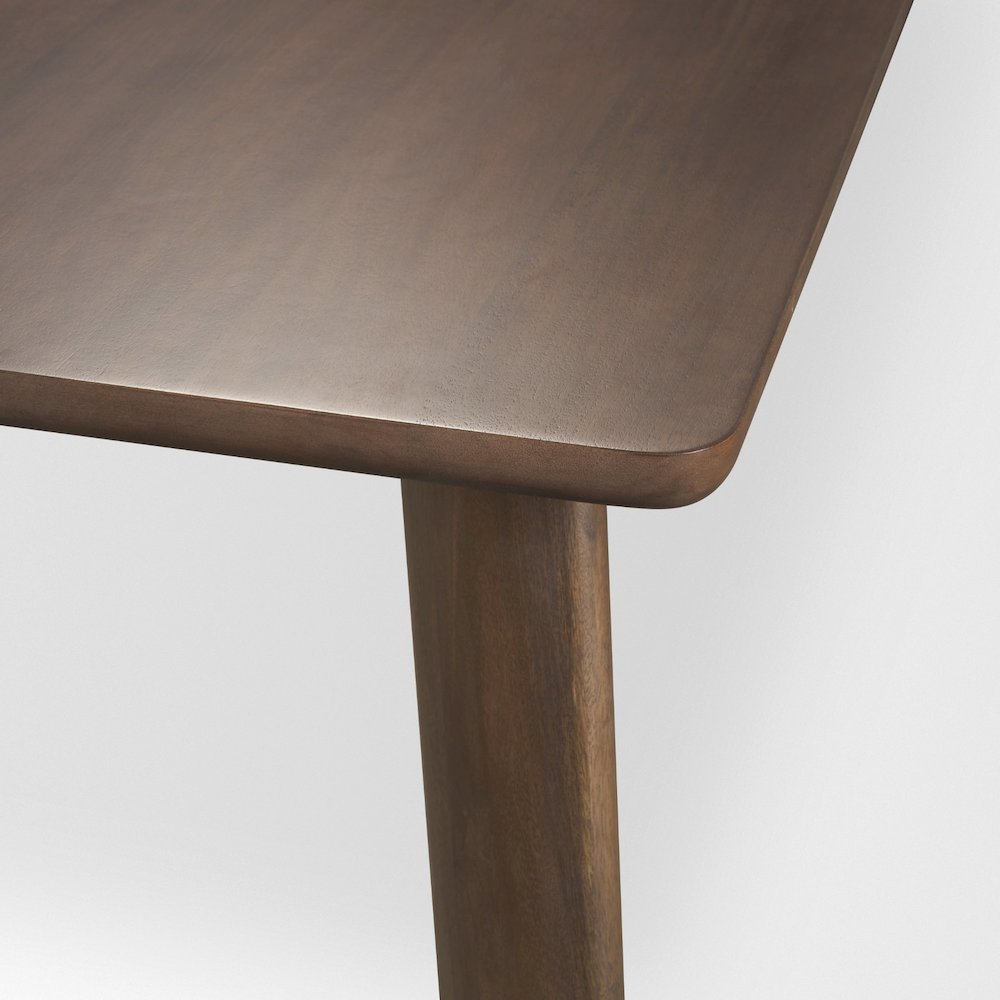 Jonan Solid Dark Brown Mango Wood Rectangular Dining Table. Picture 4