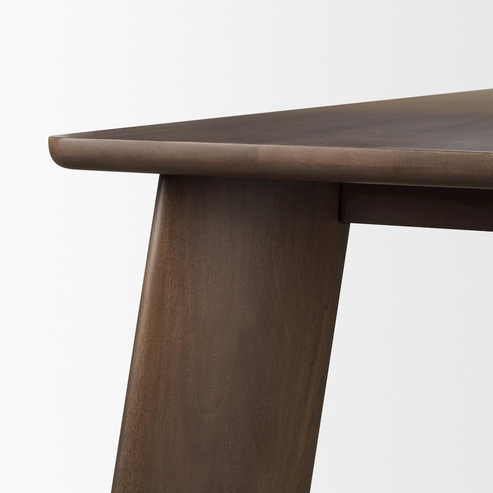 Jonan Solid Dark Brown Mango Wood Rectangular Dining Table. Picture 5