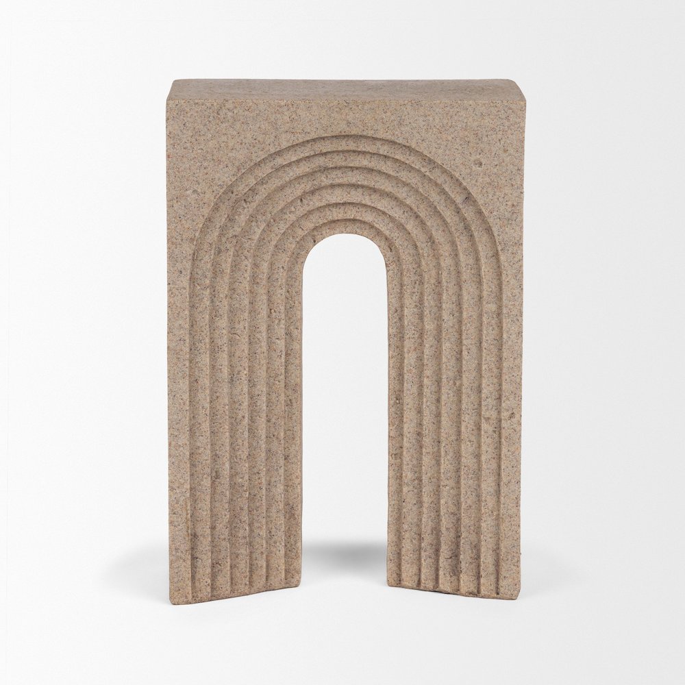 Kacia Resin Textured SandStone Decorative Object. Picture 1