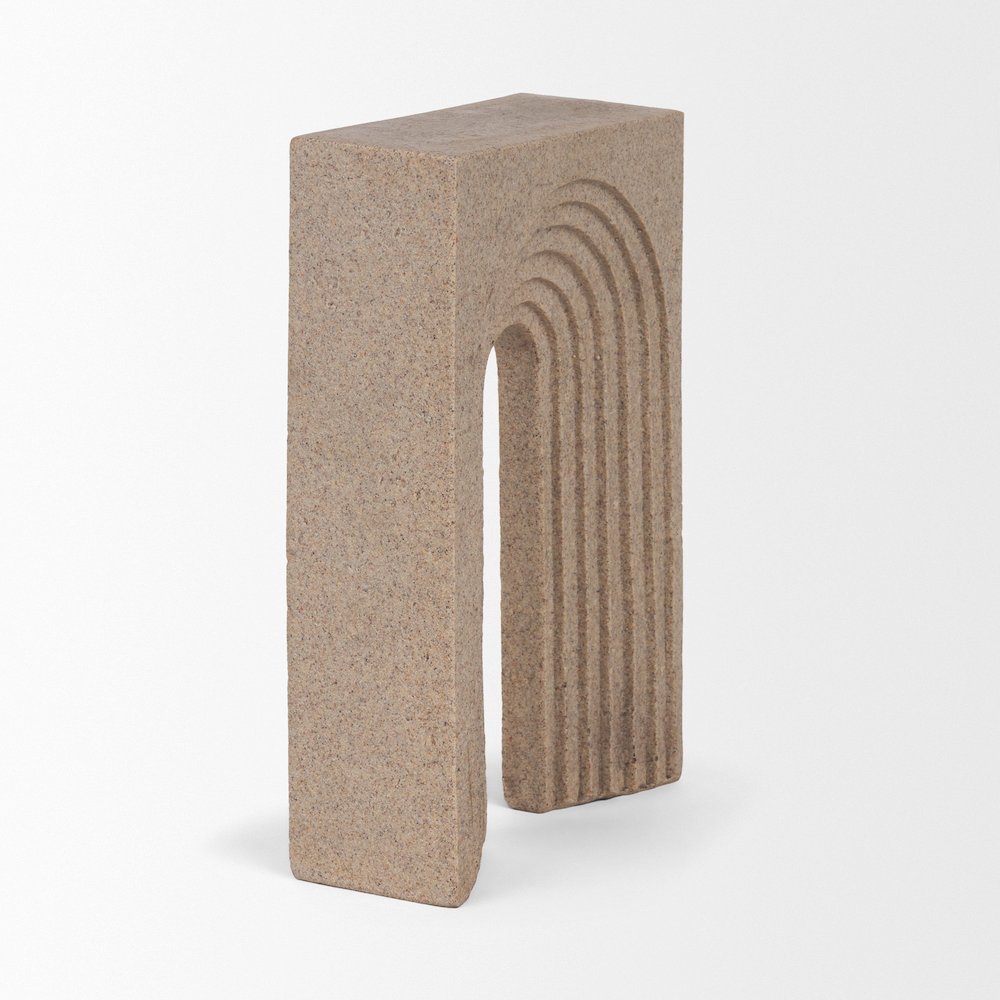 Kacia Resin Textured SandStone Decorative Object. Picture 3