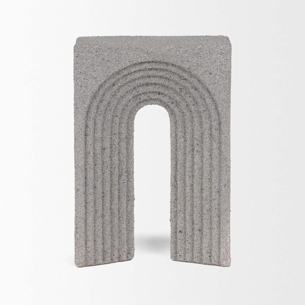 Kacia Resin Textured Concrete Gray Decorative Object. Picture 1
