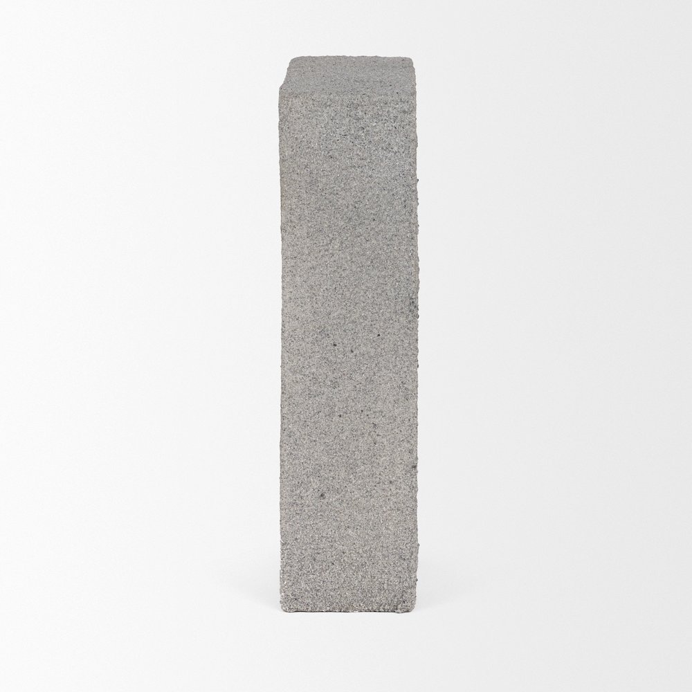 Kacia Resin Textured Concrete Gray Decorative Object. Picture 2