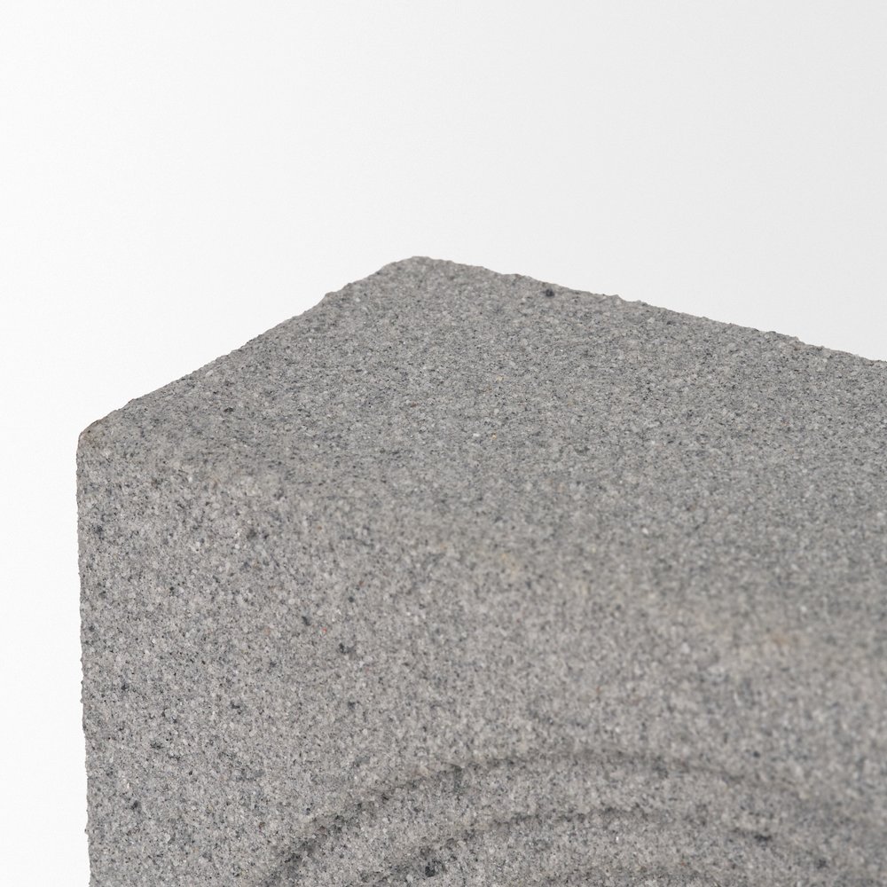 Kacia Resin Textured Concrete Gray Decorative Object. Picture 4