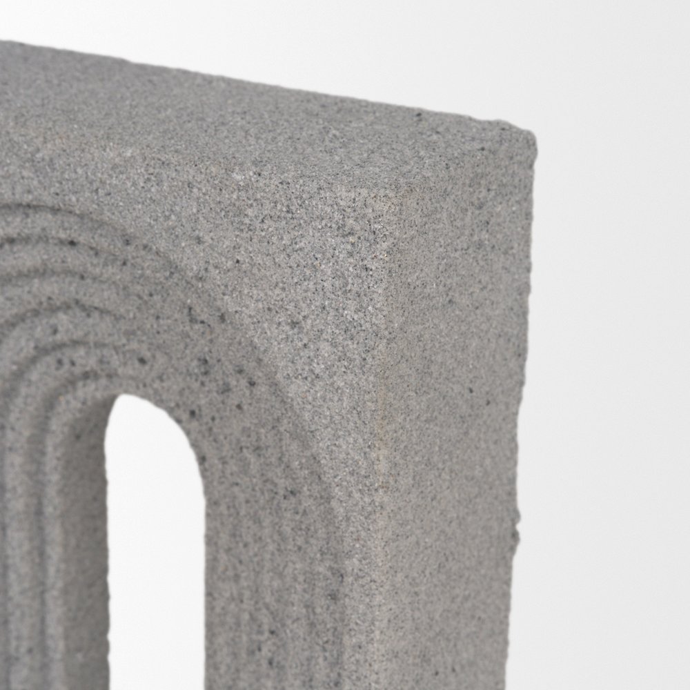Kacia Resin Textured Concrete Gray Decorative Object. Picture 5