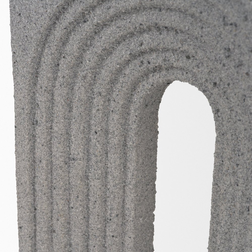 Kacia Resin Textured Concrete Gray Decorative Object. Picture 6