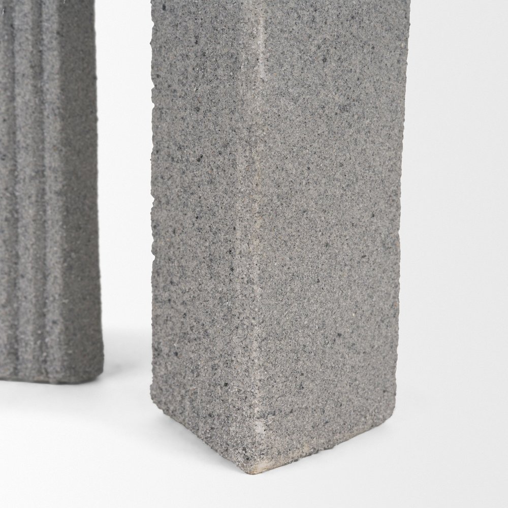 Kacia Resin Textured Concrete Gray Decorative Object. Picture 7