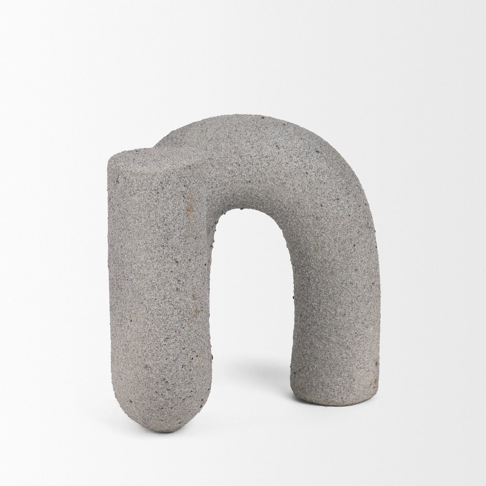 Kailas Resin Textured Concrete Gray Decorative Object. Picture 1