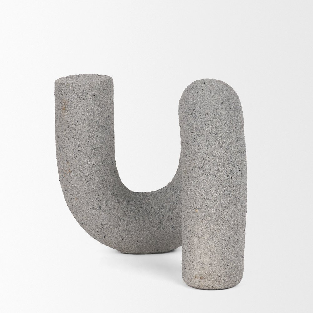 Kailas Resin Textured Concrete Gray Decorative Object. Picture 2