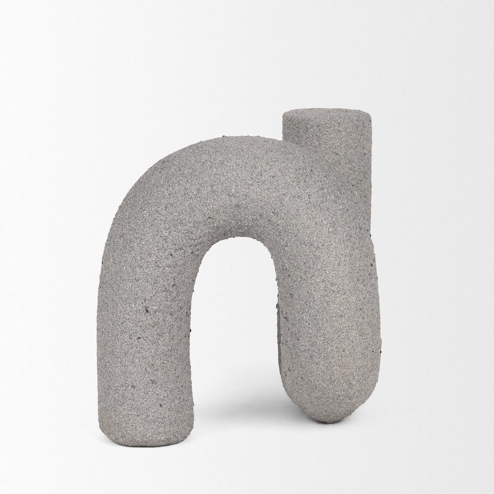 Kailas Resin Textured Concrete Gray Decorative Object. Picture 3